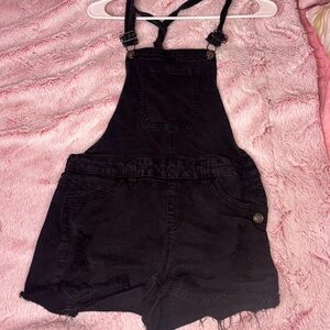 Black Denim Overalls